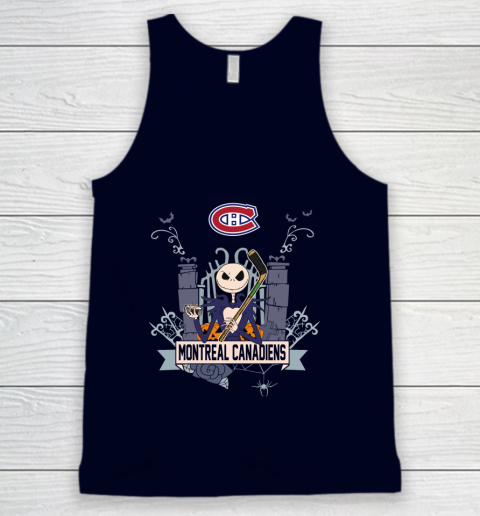 NHL Montreal Canadiens Hockey Jack Skellington Halloween Tank Top 2