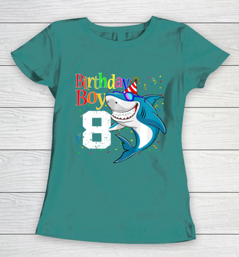 Kids 8th Birthday Boy Shark Shirts 8 Jaw Some Four Tees Boys 8 Years Old Women's T-Shirt 10