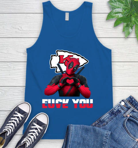 NHL Kansas City Chiefs Deadpool Love You Fuck You Football Sports Tank Top 4