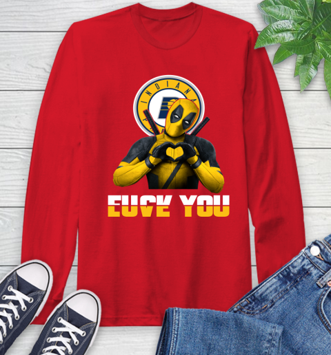 NBA Indiana Pacers Deadpool Love You Fuck You Basketball Sports Long Sleeve T-Shirt 11