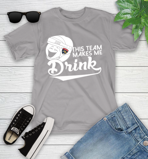 Florida Panthers NHL Hockey This Team Makes Me Drink Adoring Fan Youth T-Shirt 4