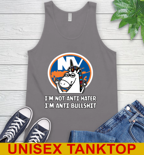 New York Islanders NHL Hockey Unicorn I'm Not Anti Hater I'm Anti Bullshit Tank Top 7