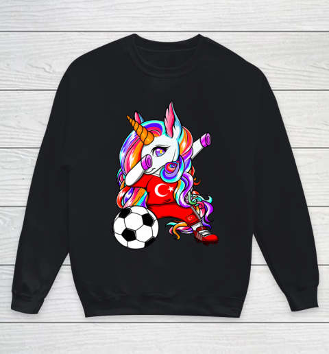 Dabbing Unicorn Turkey Soccer Fans Jersey Turkish Football Youth Sweatshirt