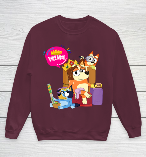 Bluey Mom Dad Funny Queen For Family Lover Youth Sweatshirt 5