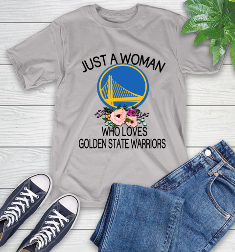 NBA Just A Woman Who Loves Golden State Warriors Basketball Sports T-Shirt 12