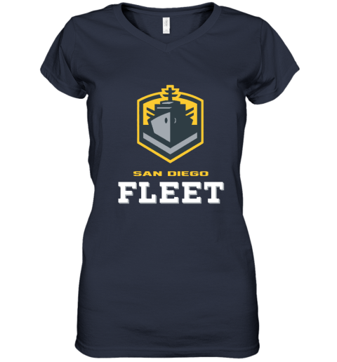 San Diego Fleet logo y26p san diego fleetlogo women v neck t shirt 39 front navy