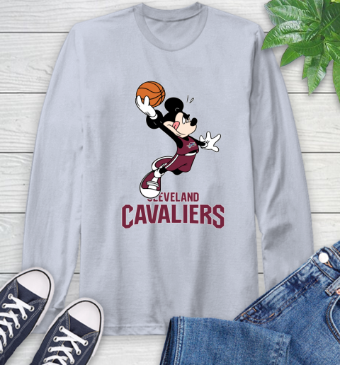 NBA Basketball Cleveland Cavaliers Cheerful Mickey Mouse Shirt Long Sleeve T-Shirt 6