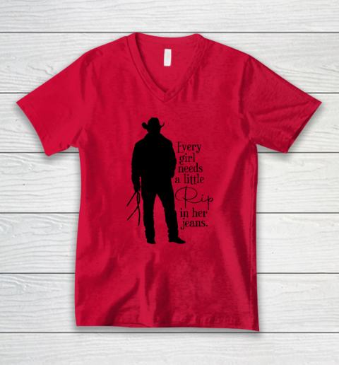 Every Girl Needs A Little Rip In Her Jeans T Shirt V-Neck T-Shirt 3