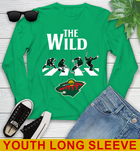 NHL Hockey Minnesota Wild The Beatles Rock Band Shirt Youth Long Sleeve 7