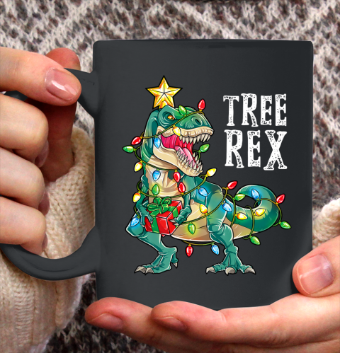 Christmas Dinosaur Tree Rex Pajamas Men Boys Kids Xmas Gifts Ceramic Mug 11oz