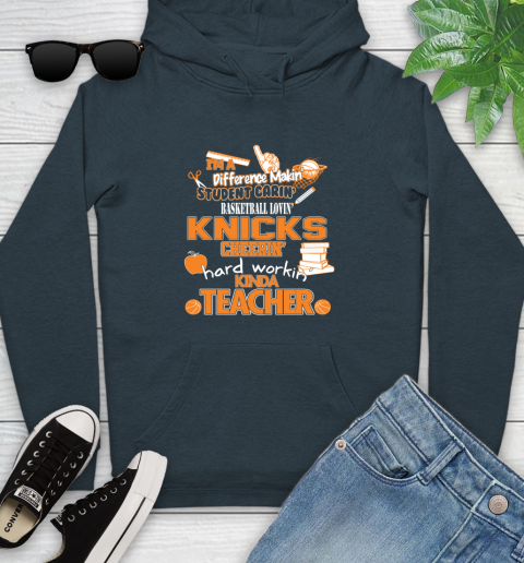 New York Knicks NBA I'm A Difference Making Student Caring Basketball Loving Kinda Teacher Youth Hoodie 10