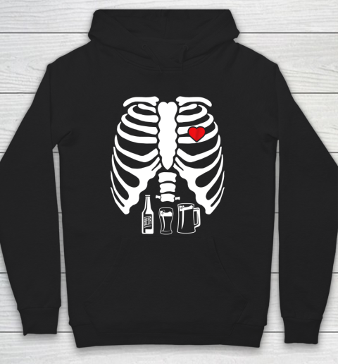 Skeleton Pregnancy Belly Of Beer X Ray Halloween Hoodie