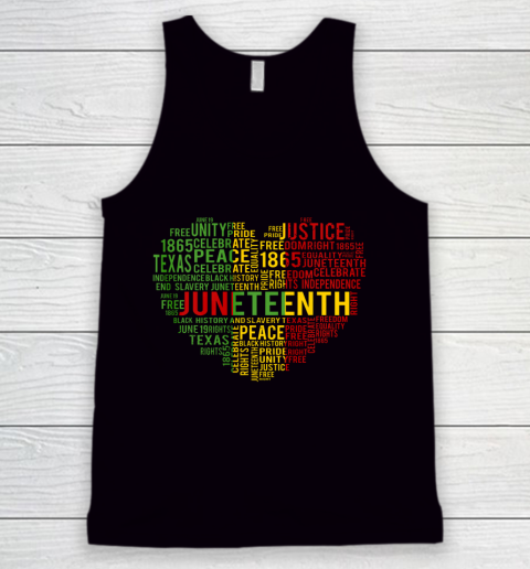 Juneteenth Heart Black History Afro American African Freedom Tank Top
