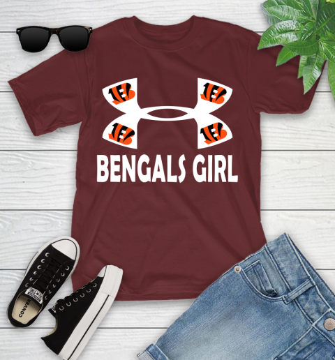 NFL Cincinnati Bengals Girl Under Armour Football Sports Youth T-Shirt 14