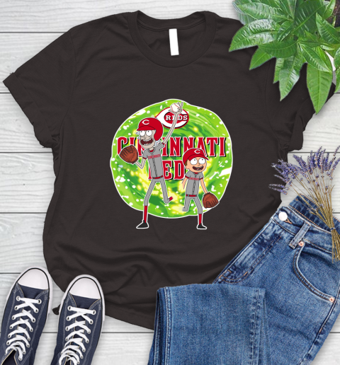 MLB Cincinnati Reds Rick And Morty Baseball Sports Women's T-Shirt 8