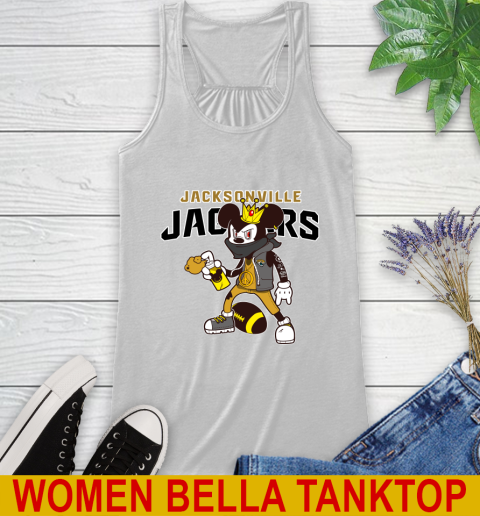 Jacksonville Jaguars NFL Football Mickey Peace Sign Sports Racerback Tank
