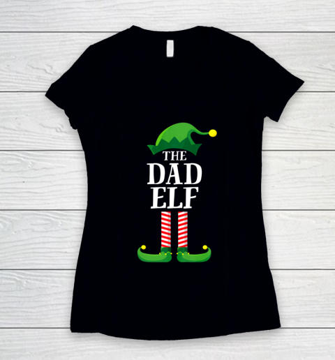 Dad Elf Matching Family Group Christmas Party Pajama Women's V-Neck T-Shirt