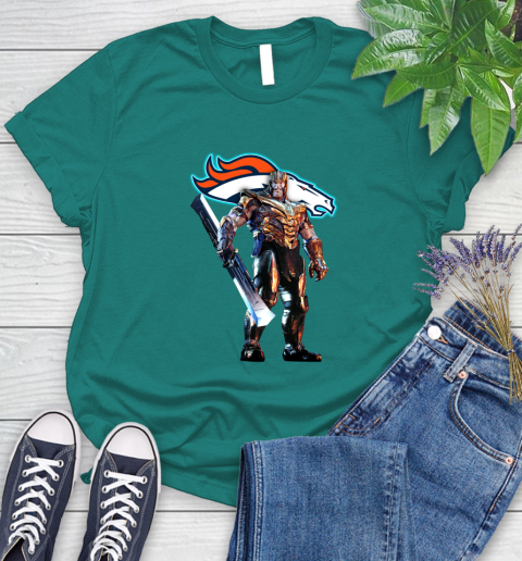 NFL Thanos Gauntlet Avengers Endgame Football Denver Broncos Women's T-Shirt 12
