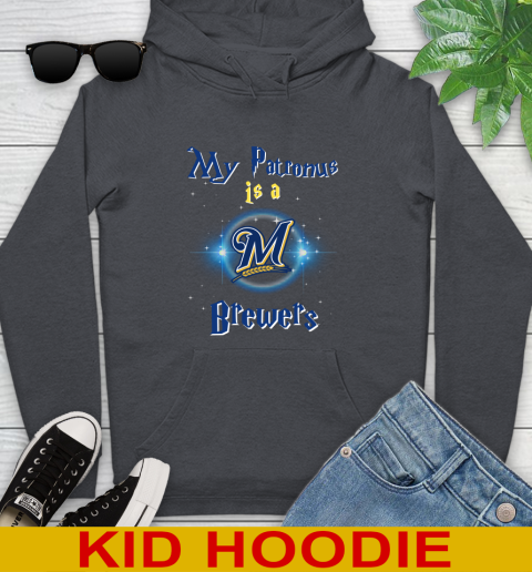 MLB Baseball Harry Potter My Patronus Is A Milwaukee Brewers Youth Hoodie 9