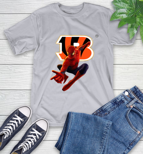 NFL Spider Man Avengers Endgame Football Cincinnati Bengals T-Shirt 6