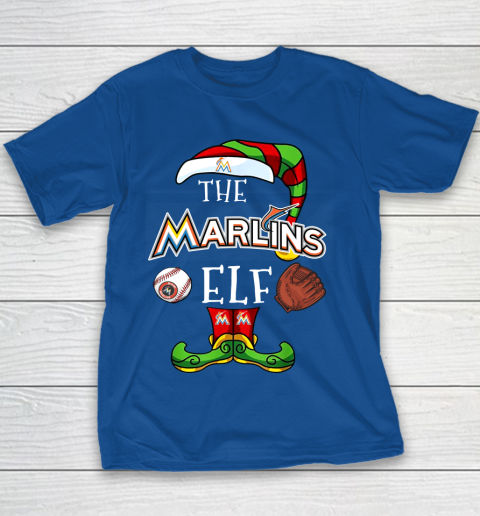 Miami Marlins Christmas ELF Funny MLB Youth T-Shirt 6
