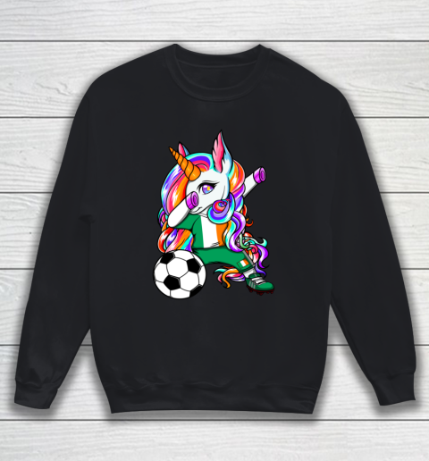 Dabbing Unicorn Ireland Soccer Fans Jersey Irish Football Sweatshirt