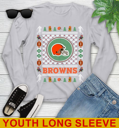 Cleveland Browns Merry Christmas NFL Football Loyal Fan Youth Long Sleeve 5