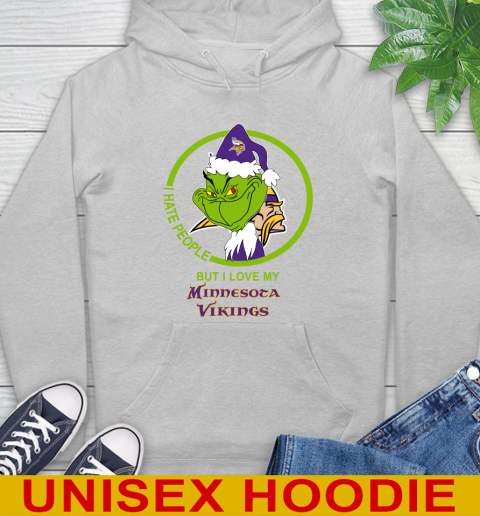 Minnesota Vikings NFL Christmas Grinch I Hate People But I Love My Favorite Football Team Hoodie 6