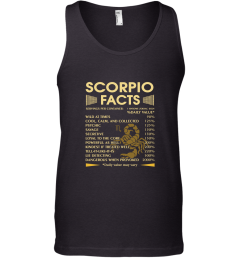 Zodiac Scorpio Facts Awesome Zodiac Sign Daily Value Tank Top