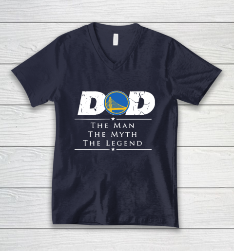 Golden State Warriors NBA Basketball Dad The Man The Myth The Legend V-Neck T-Shirt 2