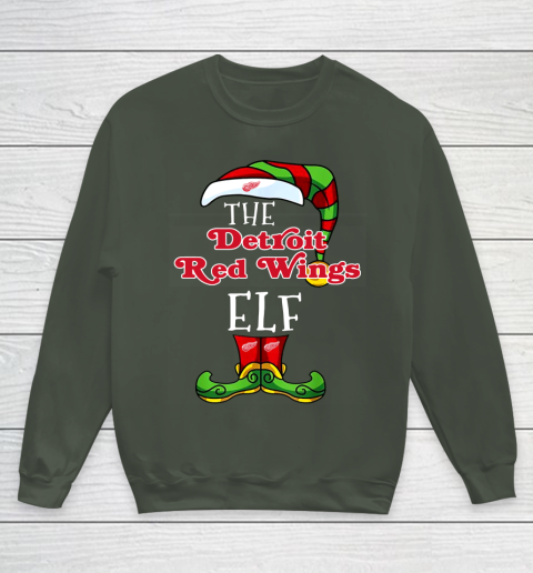 Detroit Red Wings Christmas ELF Funny NHL Youth Sweatshirt 8