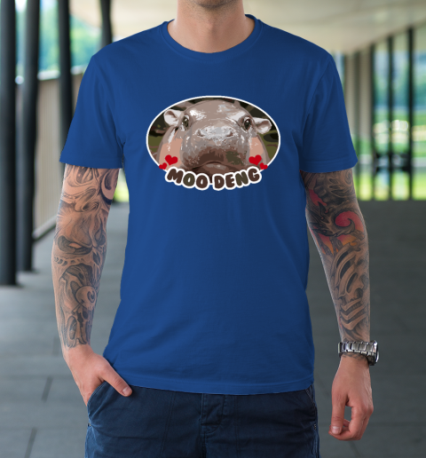 Moo Deng Bouncy Pig in Thai Picture The Cute Baby Hippo T-Shirt 7