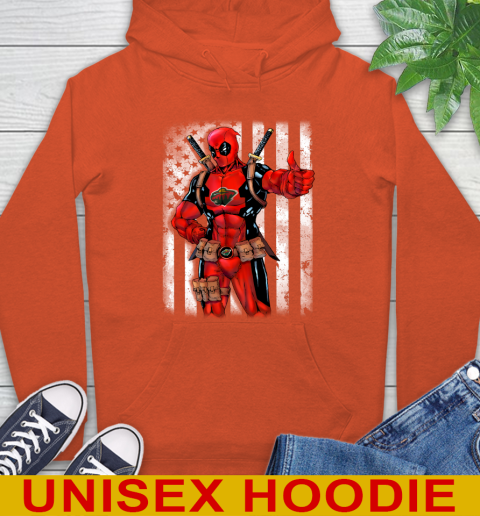 NHL Hockey Minnesota Wild Deadpool American Flag Shirt Hoodie 4