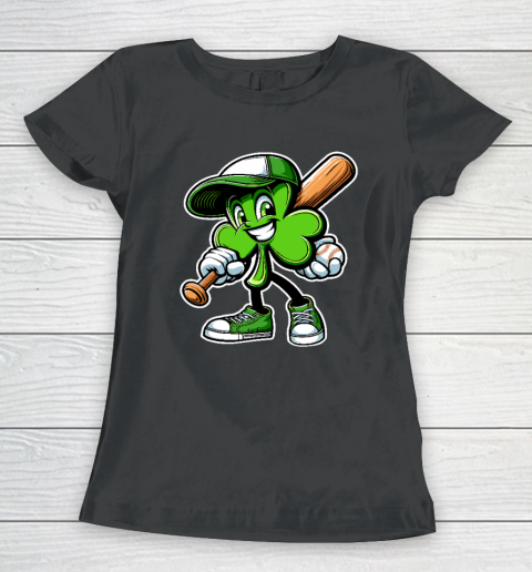 Dabbing Shamrock Baseball Boys Girls St Patricks Day Women's T-Shirt