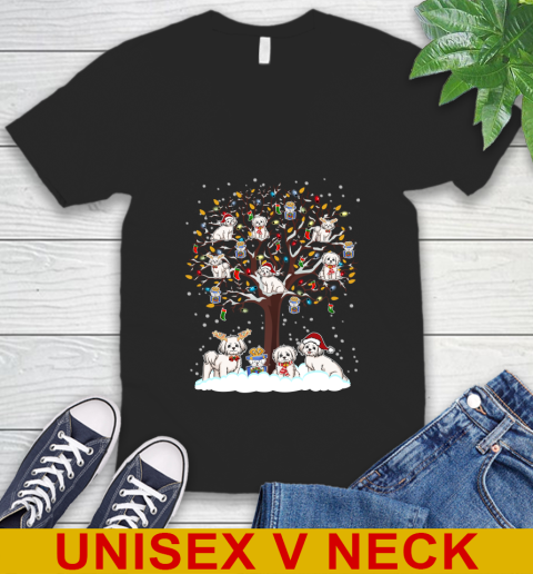 Maltese dog pet lover light christmas tree shirt 47