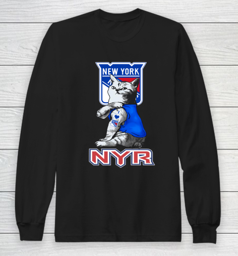 NHL My Cat Loves New York Rangers Hockey Long Sleeve T-Shirt