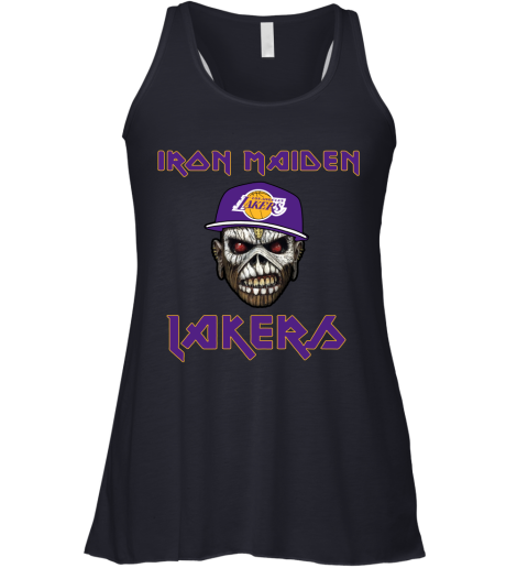 lt3p nba los angeles lakers iron maiden rock band music basketball flowy tank 32 front midnight