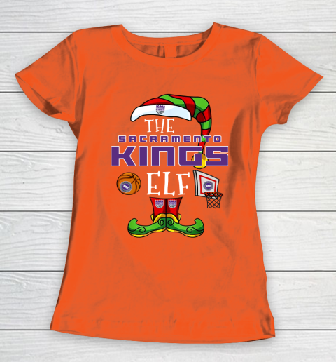 Sacramento Kings Christmas ELF Funny NBA Women's T-Shirt 3