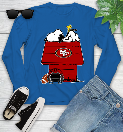 San Francisco 49ers NFL Football Snoopy Woodstock The Peanuts Movie Youth Long Sleeve 9