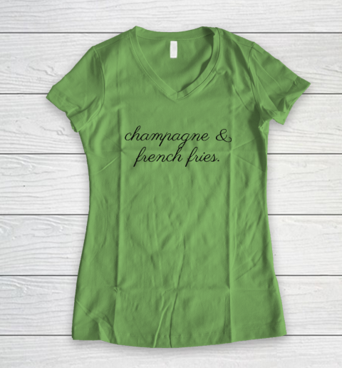 Champagne And French Fries Women's V-Neck T-Shirt 4