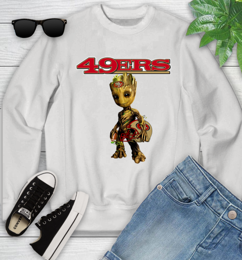 San Francisco 49ers NFL Football Groot Marvel Guardians Of The Galaxy Youth Sweatshirt