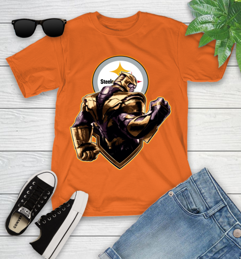 NFL Thanos Avengers Endgame Football Sports Pittsburgh Steelers Youth T-Shirt 7