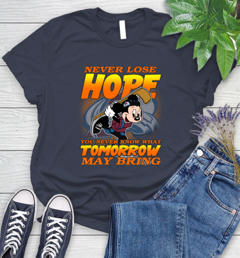 Colorado Avalanche NHL Hockey ootball Mickey Disney Never Lose Hope Women's T-Shirt 14