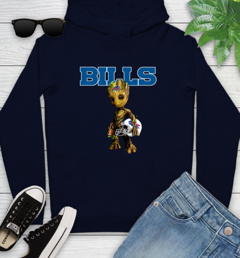 Buffalo Bills NFL Football Groot Marvel Guardians Of The Galaxy Youth Hoodie 4