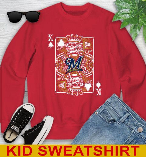 Milwaukee Brewers MLB Baseball The King Of Spades Death Cards Shirt Youth Sweatshirt 7