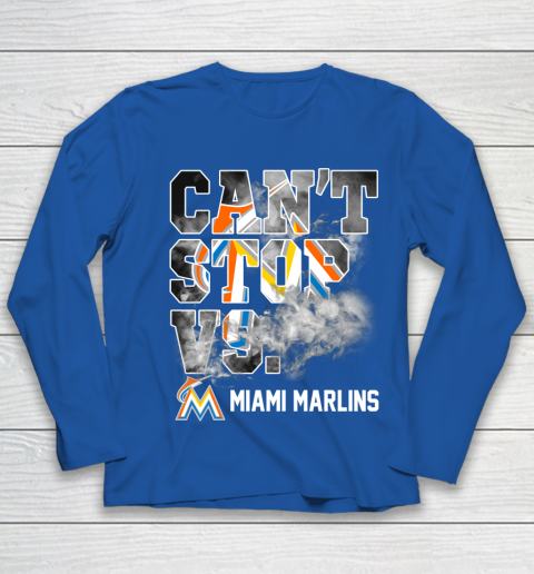 MLB Miami Marlins Baseball Can't Stop Vs Marlins Youth Long Sleeve 7