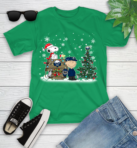 NHL Buffalo Sabres Snoopy Charlie Brown Woodstock Christmas Stanley Cup Hockey Youth T-Shirt 8