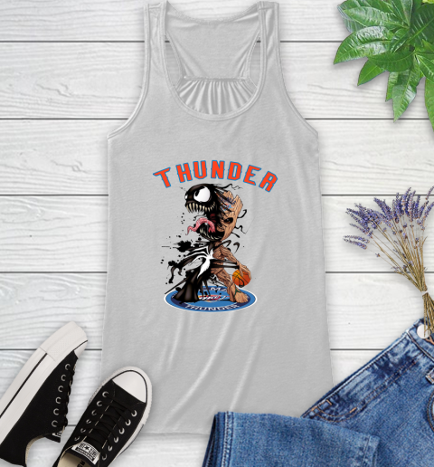 NBA Oklahoma City Thunder Basketball Venom Groot Guardians Of The Galaxy Racerback Tank
