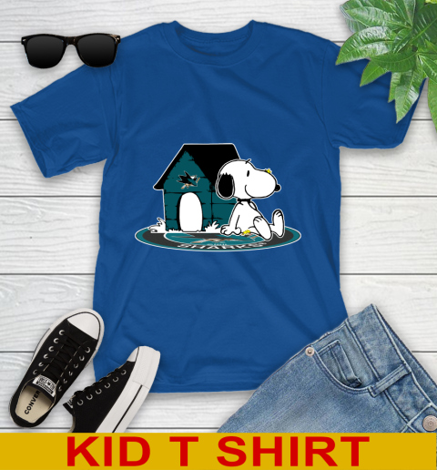 NHL Hockey San Jose Sharks Snoopy The Peanuts Movie Shirt Youth T-Shirt 9