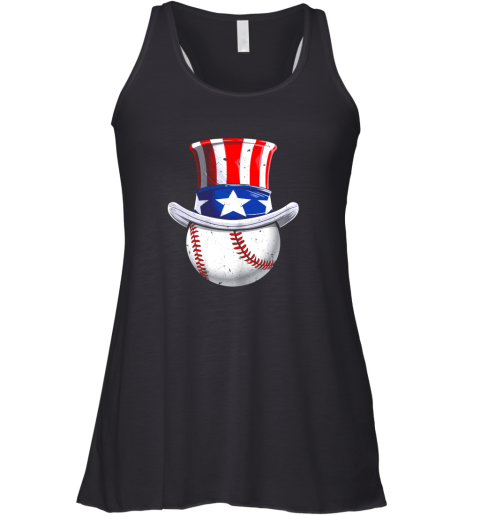 Baseball Uncle Sam Shirt 4th of July Boys American Flag Racerback Tank